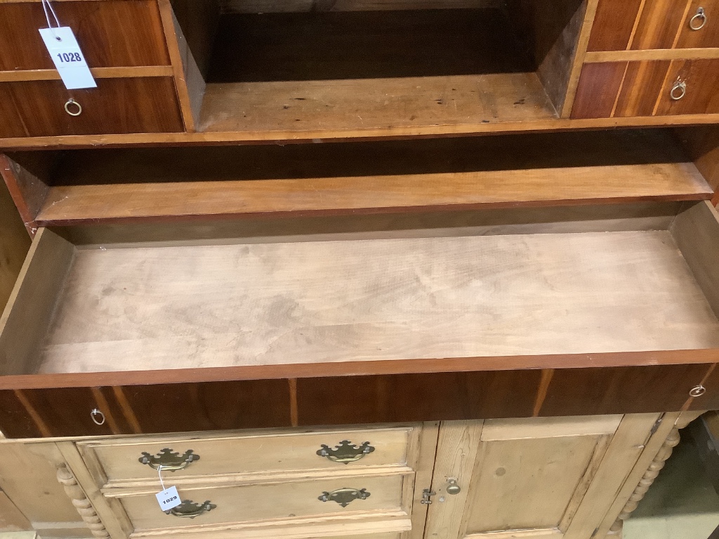 A pair of Continental cherrywood veneered pigeon holes, each 96 x 43cm